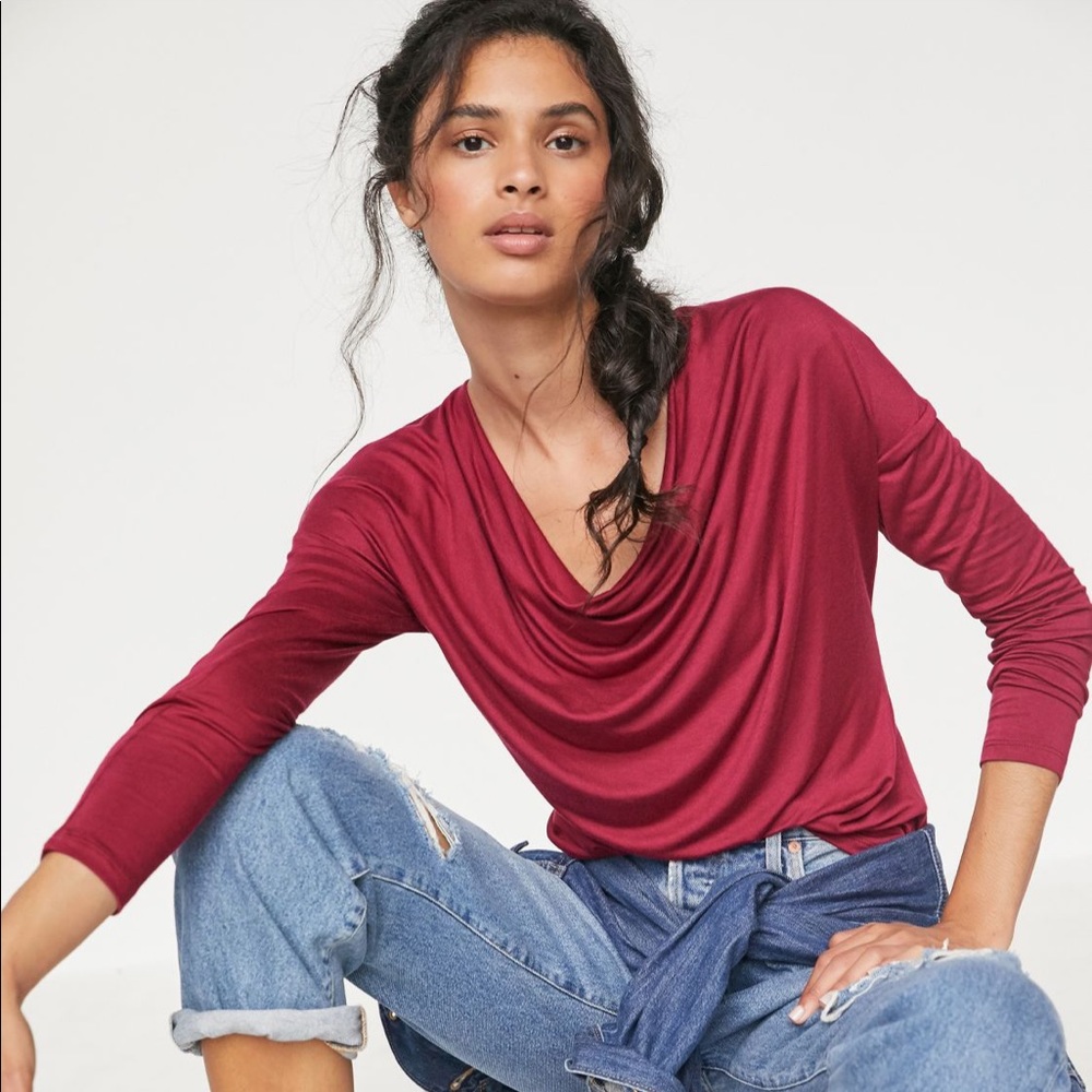 Maeve lisa cowl neck top
